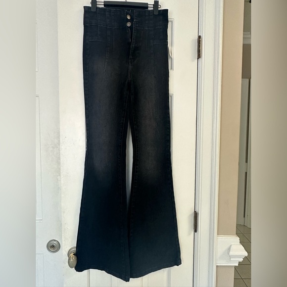 Free People Denim - Free People Light Black Flare Jeans
